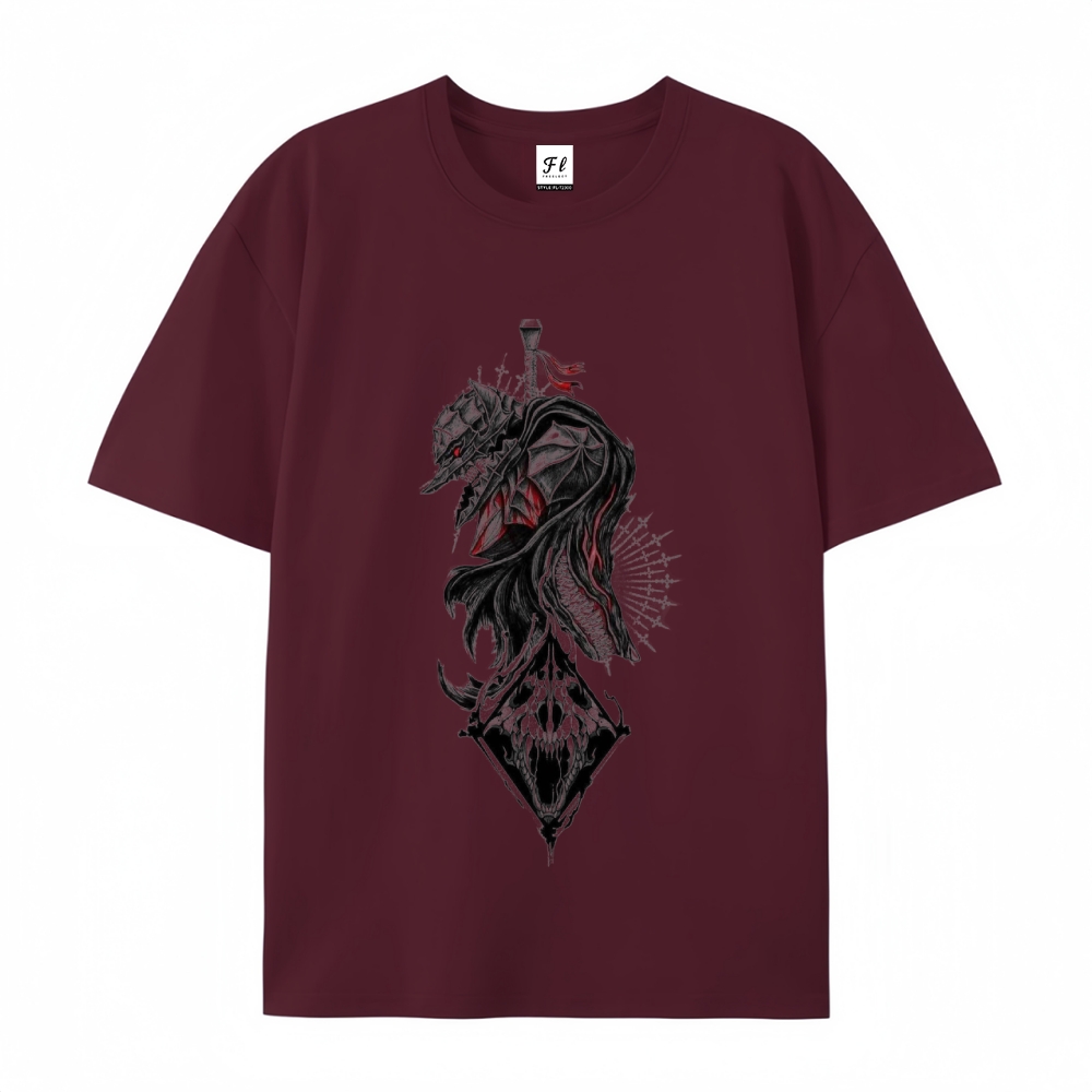 Pure Cotton Unisex Round Neck Anime T-Shirt Berserk