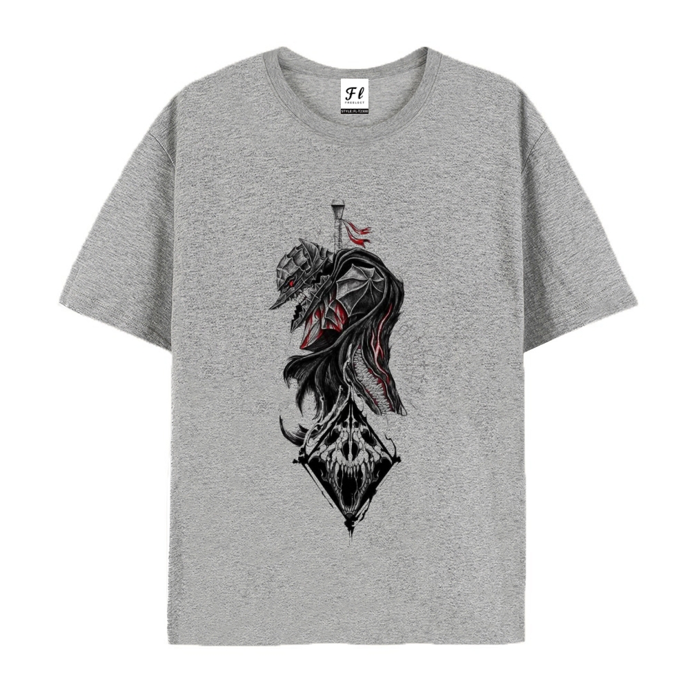 Pure Cotton Unisex Round Neck Anime T-Shirt Berserk