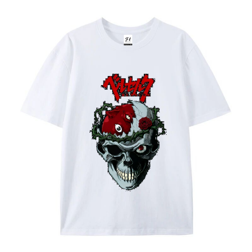 Pure Cotton Unisex Round Neck Anime T-Shirt Berserk