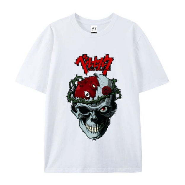 Pure Cotton Unisex Round Neck Anime T-Shirt Berserk