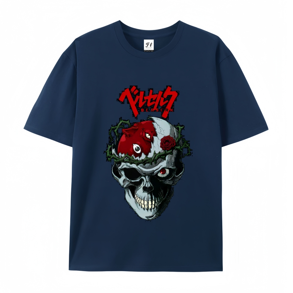 Pure Cotton Unisex Round Neck Anime T-Shirt Berserk