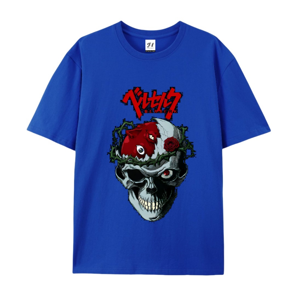 Pure Cotton Unisex Round Neck Anime T-Shirt Berserk