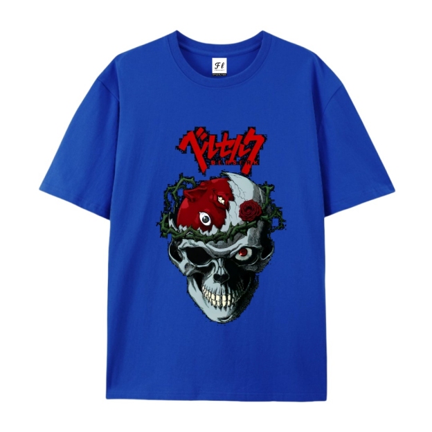 Pure Cotton Unisex Round Neck Anime T-Shirt Berserk