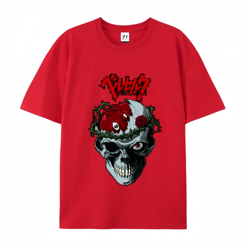 Pure Cotton Unisex Round Neck Anime T-Shirt Berserk