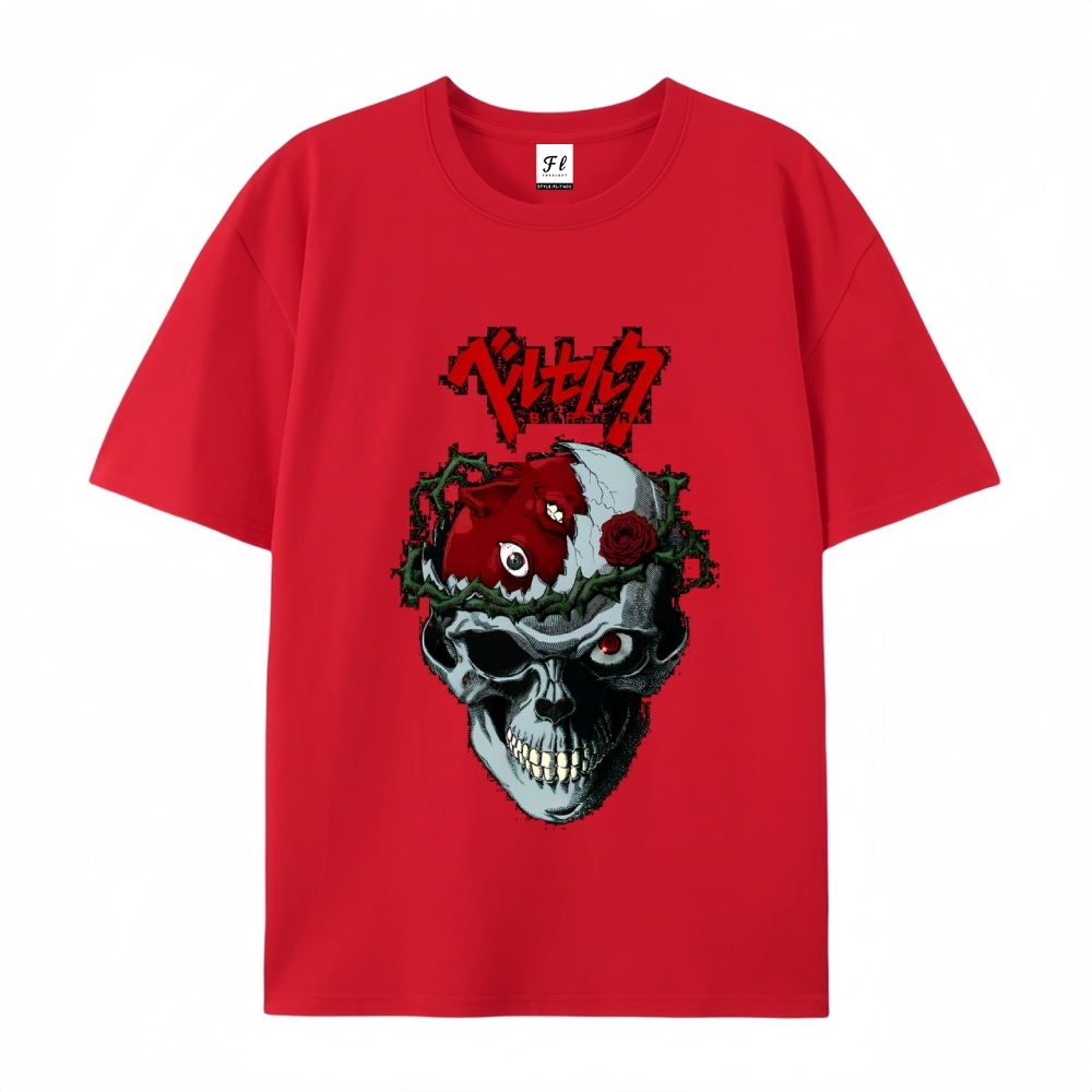 Pure Cotton Unisex Round Neck Anime T-Shirt Berserk