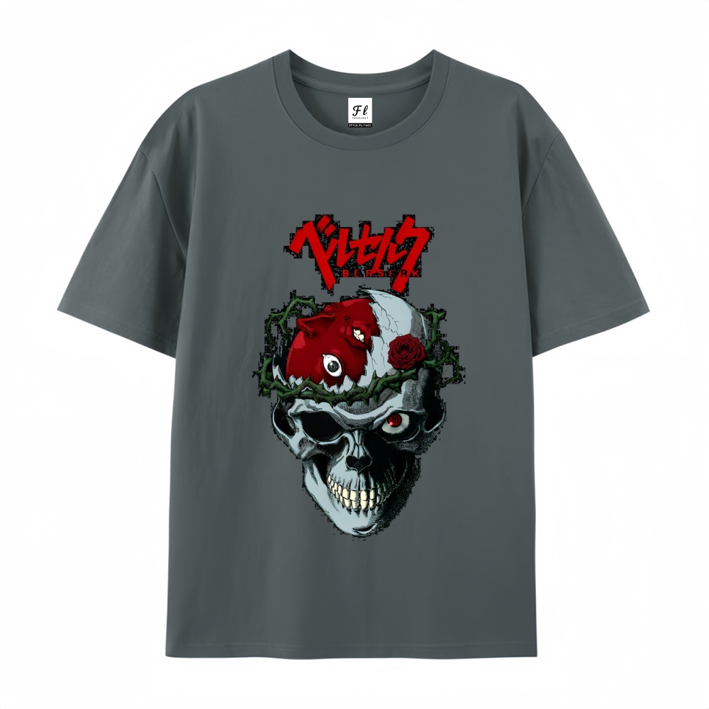 Pure Cotton Unisex Round Neck Anime T-Shirt Berserk