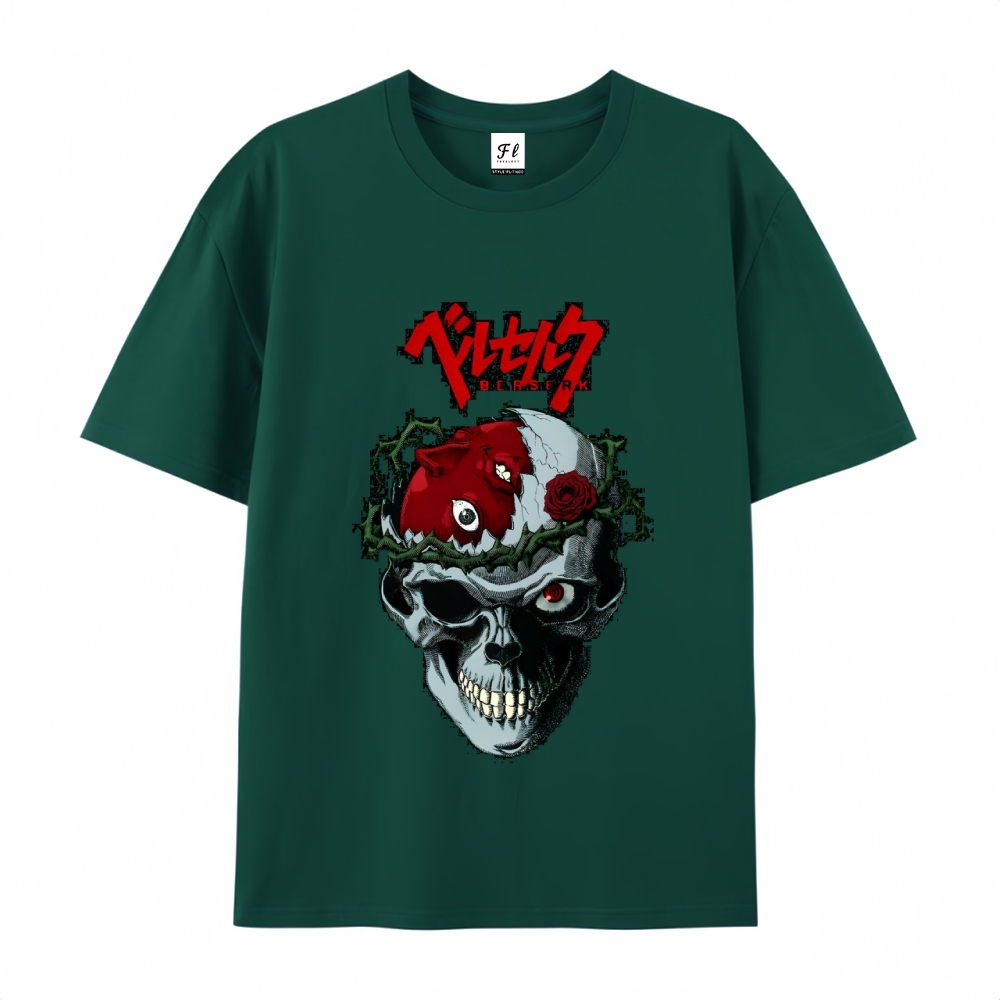 Pure Cotton Unisex Round Neck Anime T-Shirt Berserk