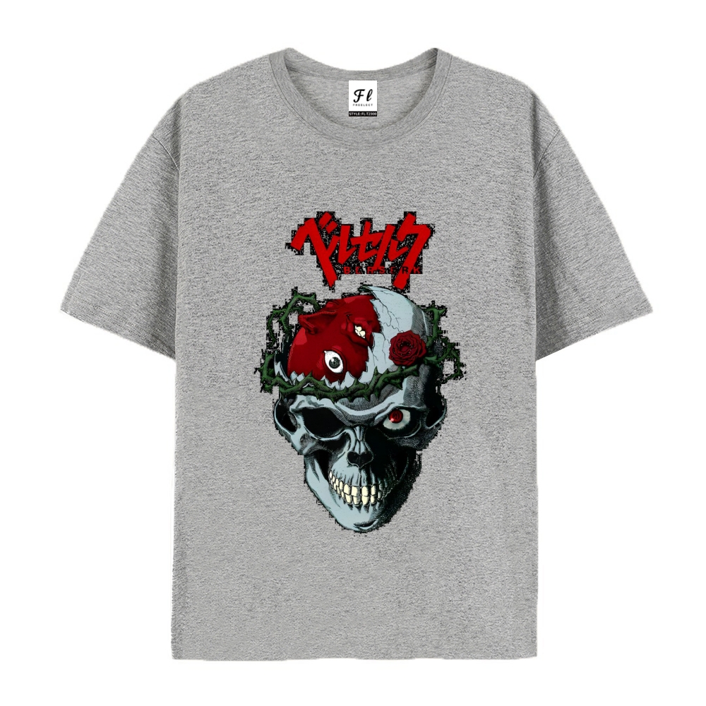 Pure Cotton Unisex Round Neck Anime T-Shirt Berserk