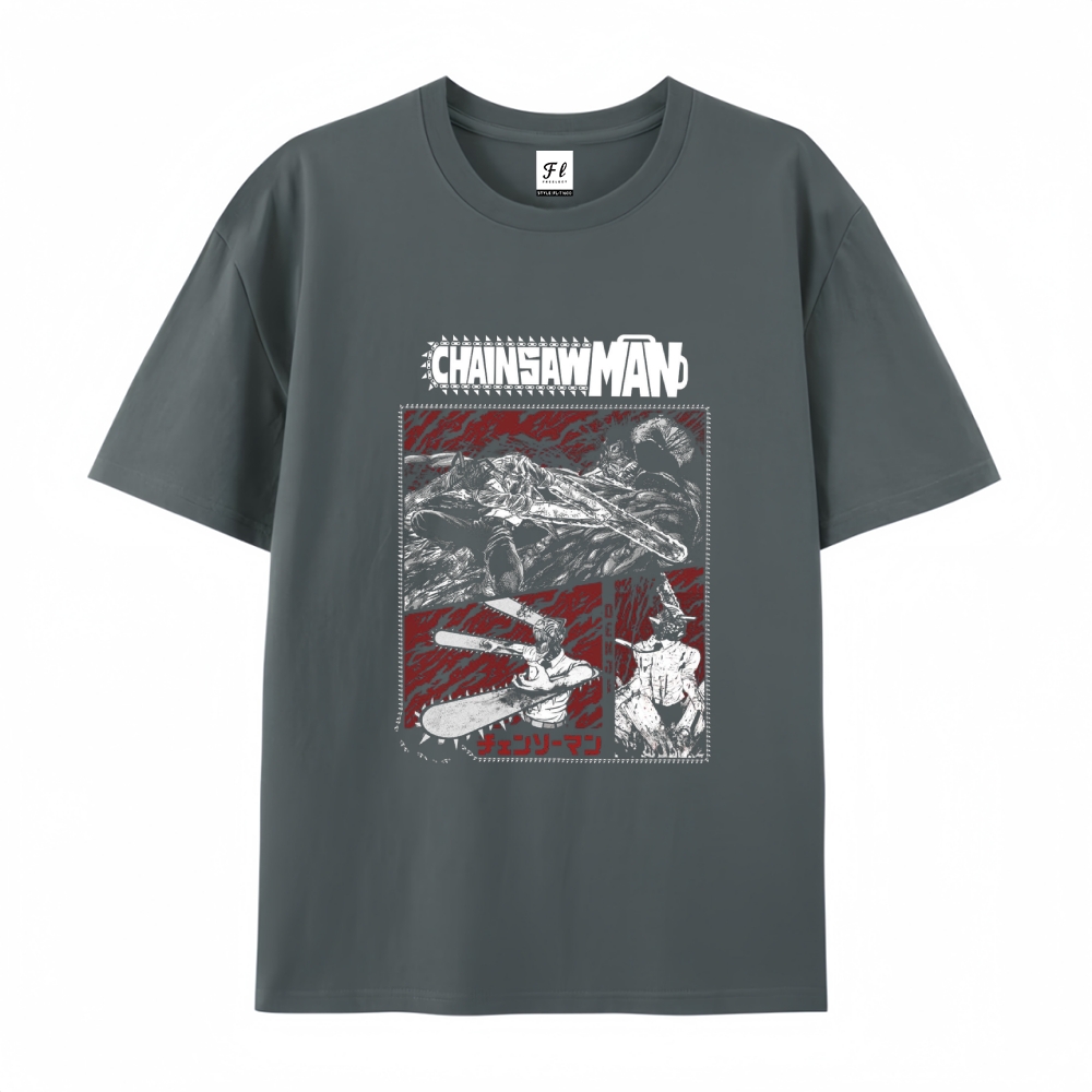 Pure Cotton Unisex Round Neck Anime T-Shirt Chainsaw Man