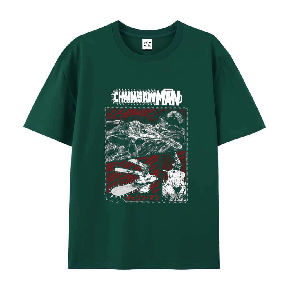 Pure Cotton Unisex Round Neck Anime T-Shirt Chainsaw Man