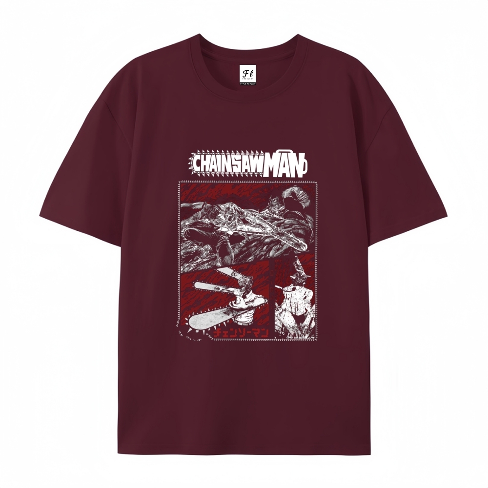 Pure Cotton Unisex Round Neck Anime T-Shirt Chainsaw Man