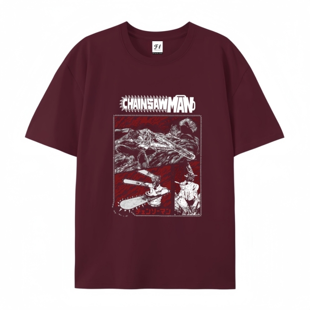 Pure Cotton Unisex Round Neck Anime T-Shirt Chainsaw Man