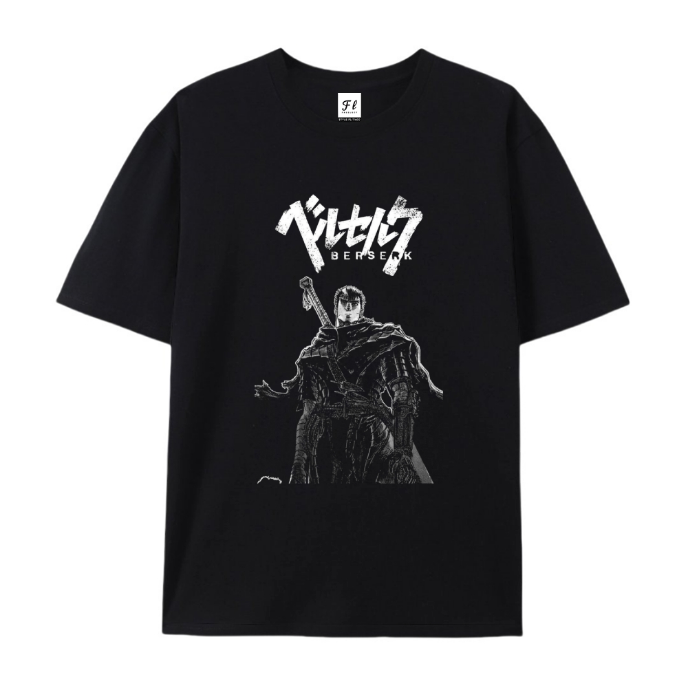 Pure Cotton Unisex Round Neck Anime T-Shirt Berserk