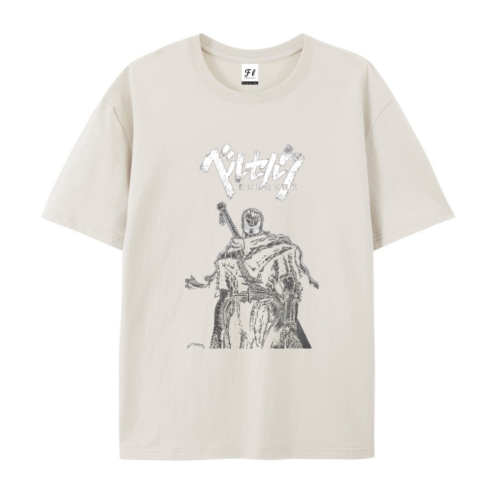 Pure Cotton Unisex Round Neck Anime T-Shirt Berserk