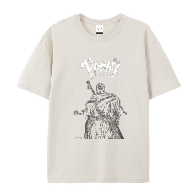 Pure Cotton Unisex Round Neck Anime T-Shirt Berserk