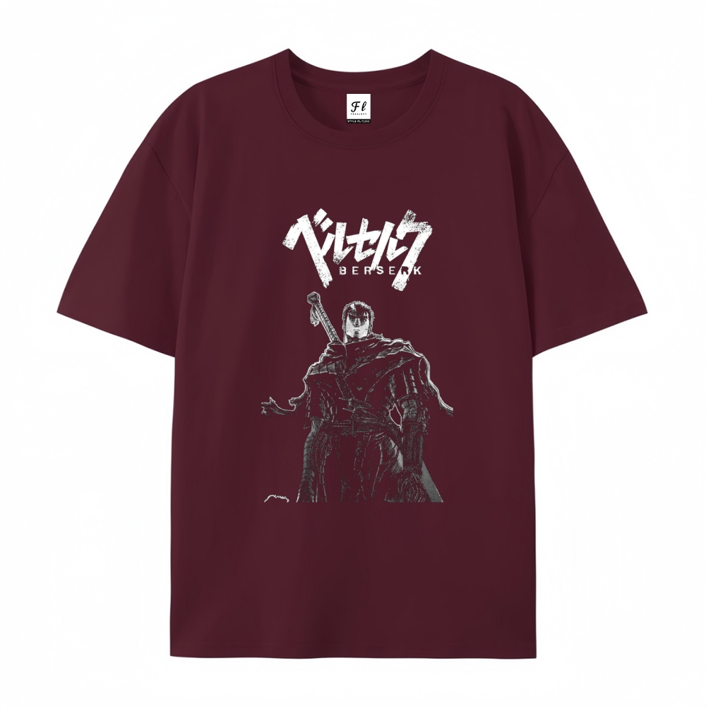 Pure Cotton Unisex Round Neck Anime T-Shirt Berserk