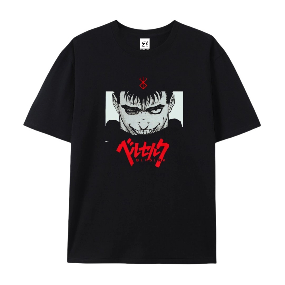 Pure Cotton Unisex Round Neck Anime T-Shirt Berserk