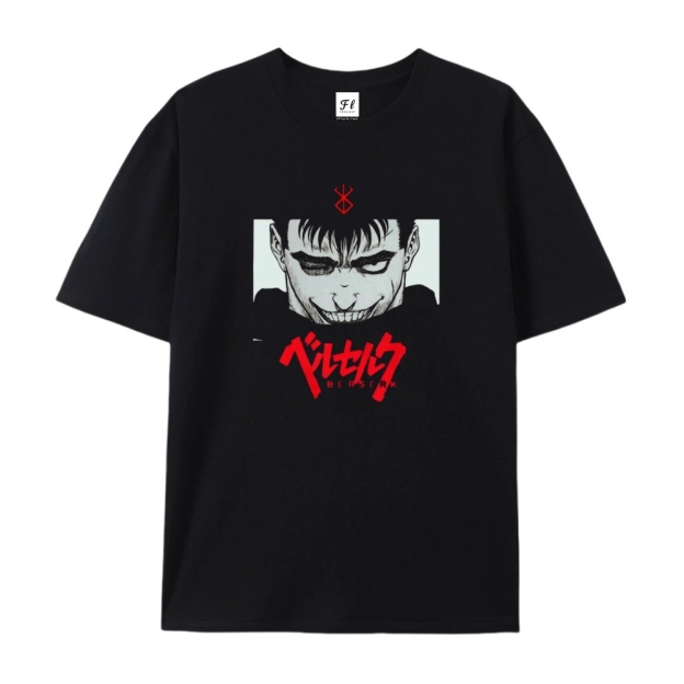 Pure Cotton Unisex Round Neck Anime T-Shirt Berserk