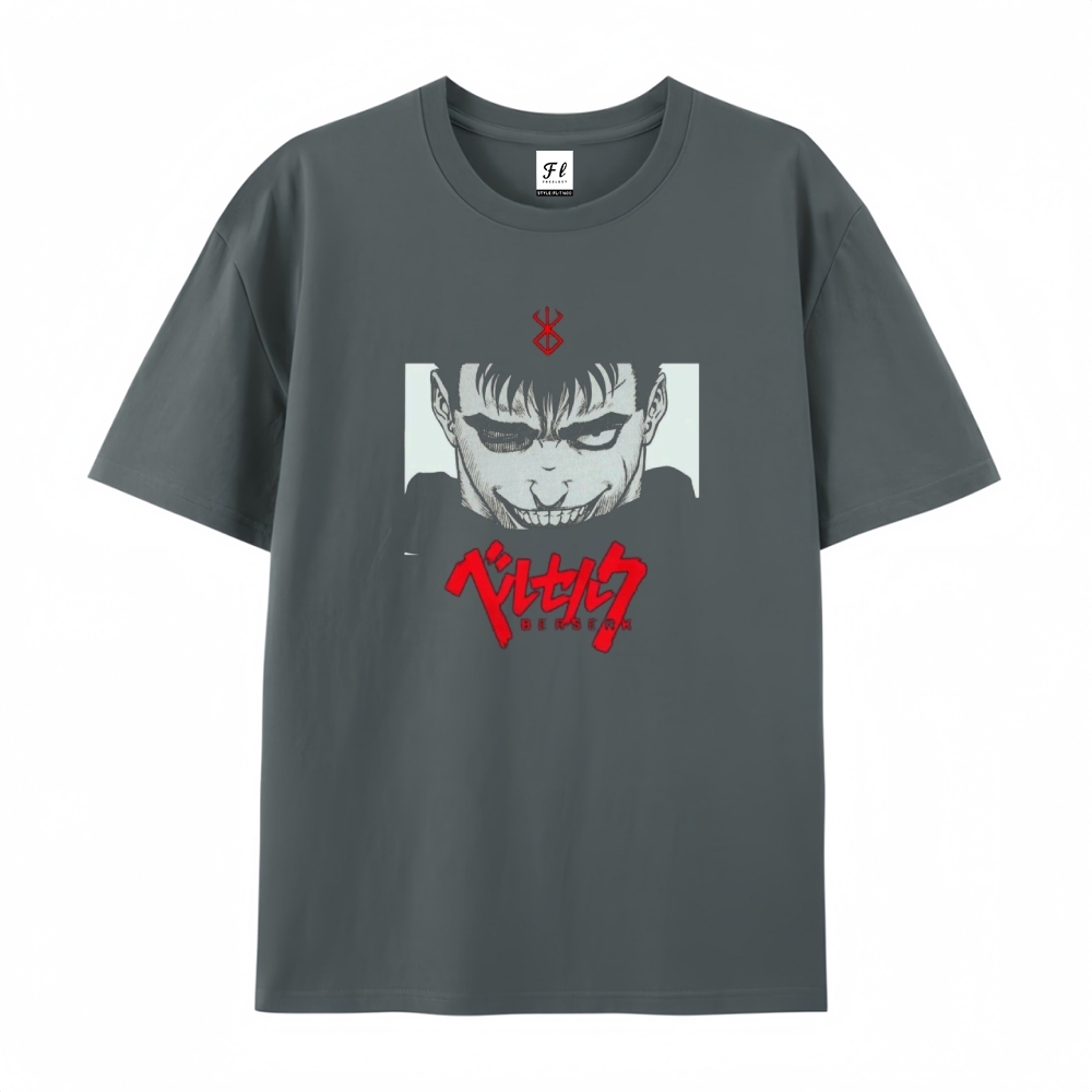 Pure Cotton Unisex Round Neck Anime T-Shirt Berserk