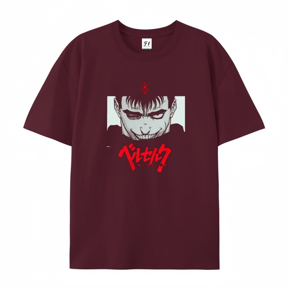 Pure Cotton Unisex Round Neck Anime T-Shirt Berserk