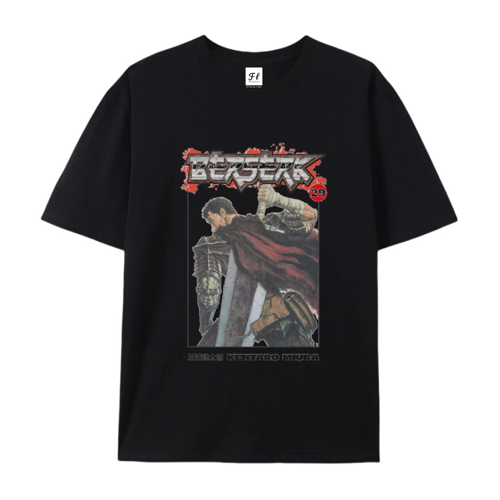 Pure Cotton Unisex Round Neck Anime T-Shirt Berserk