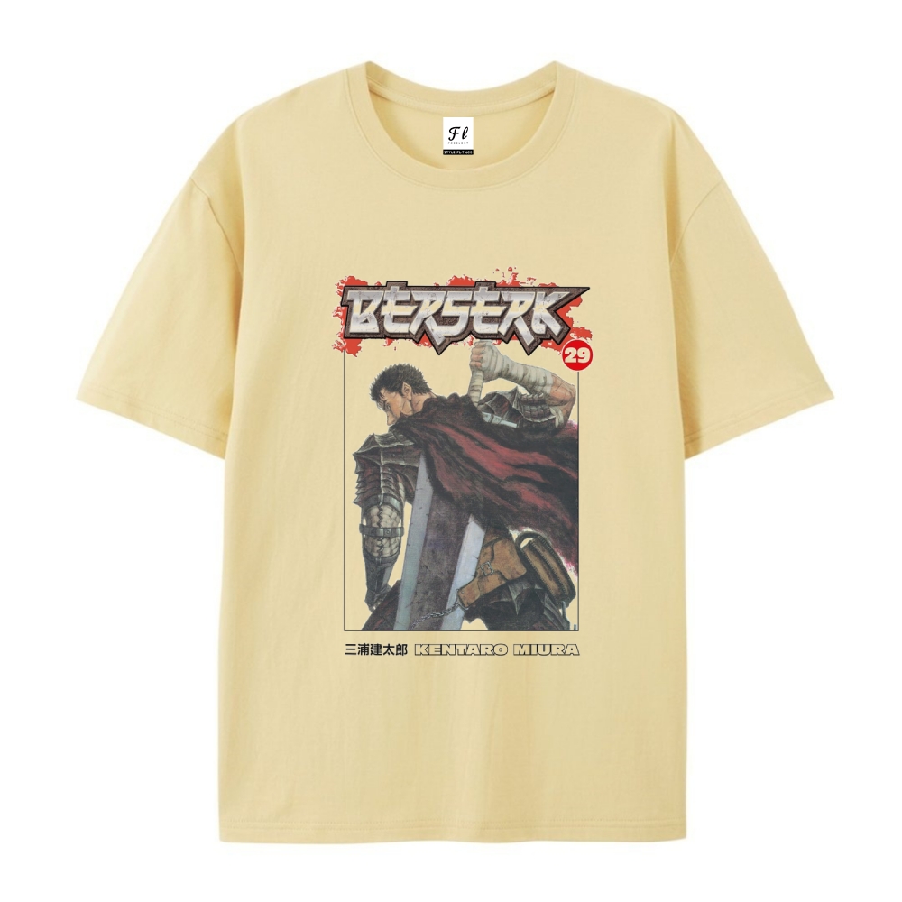 Pure Cotton Unisex Round Neck Anime T-Shirt Berserk
