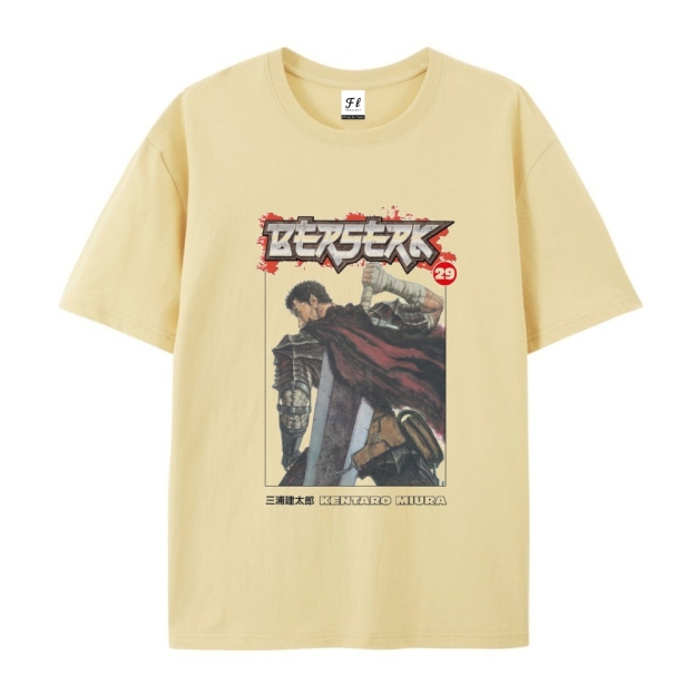 Pure Cotton Unisex Round Neck Anime T-Shirt Berserk