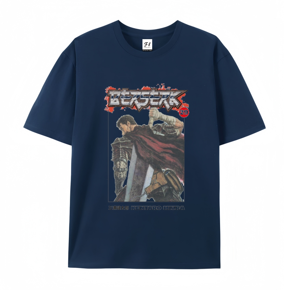 Pure Cotton Unisex Round Neck Anime T-Shirt Berserk