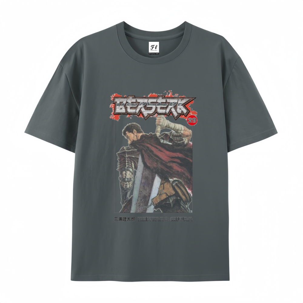 Pure Cotton Unisex Round Neck Anime T-Shirt Berserk