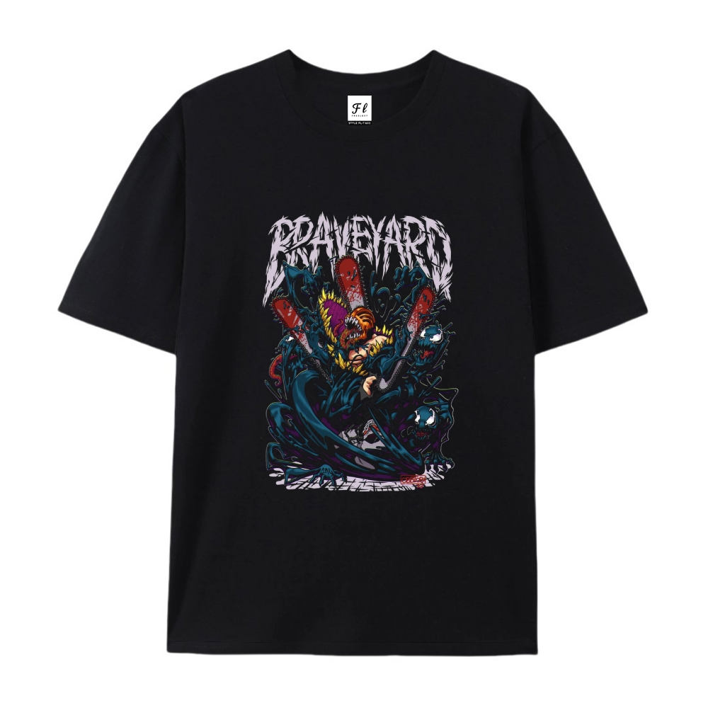 Pure Cotton Unisex Round Neck Anime T-Shirt Chainsaw Man