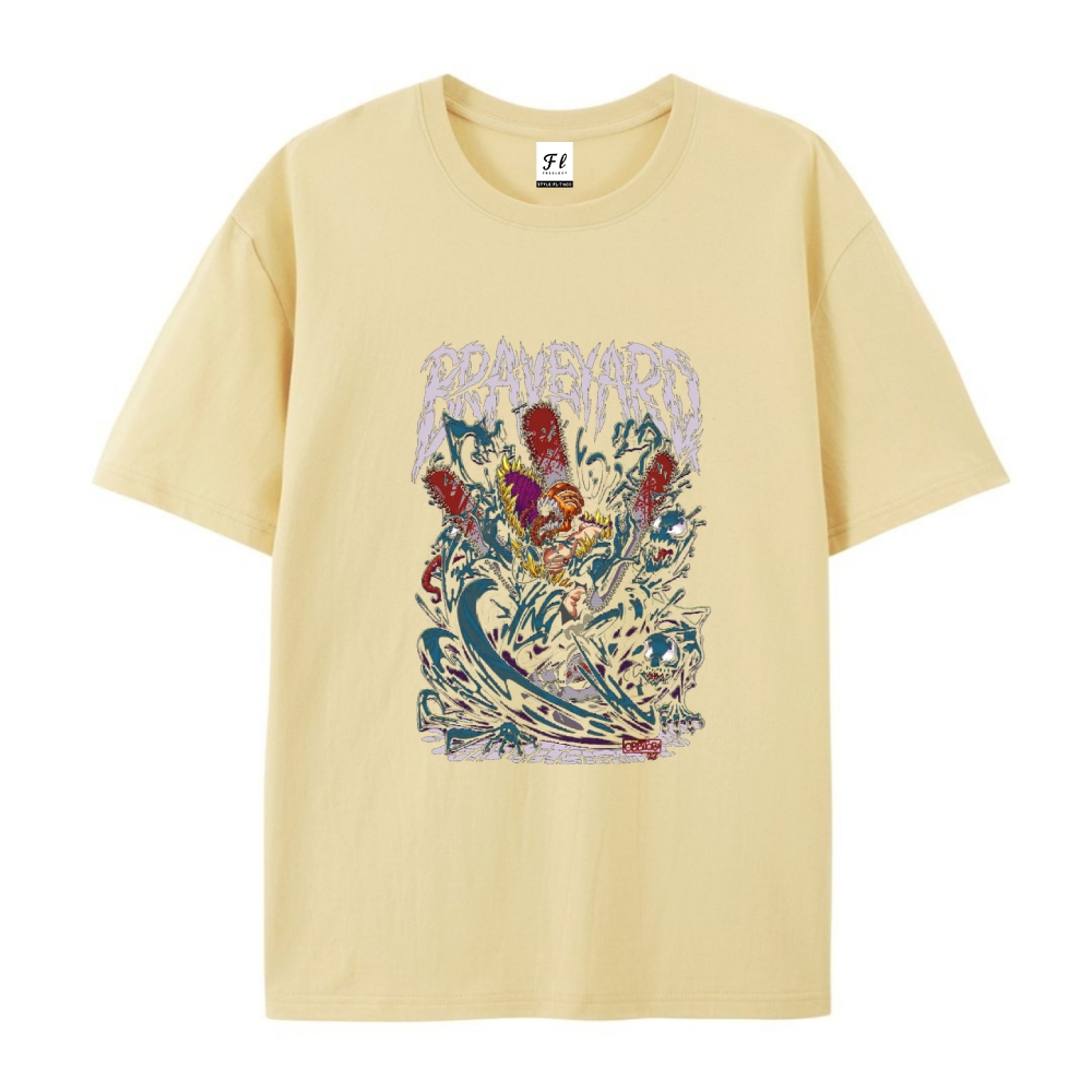 Pure Cotton Unisex Round Neck Anime T-Shirt Chainsaw Man