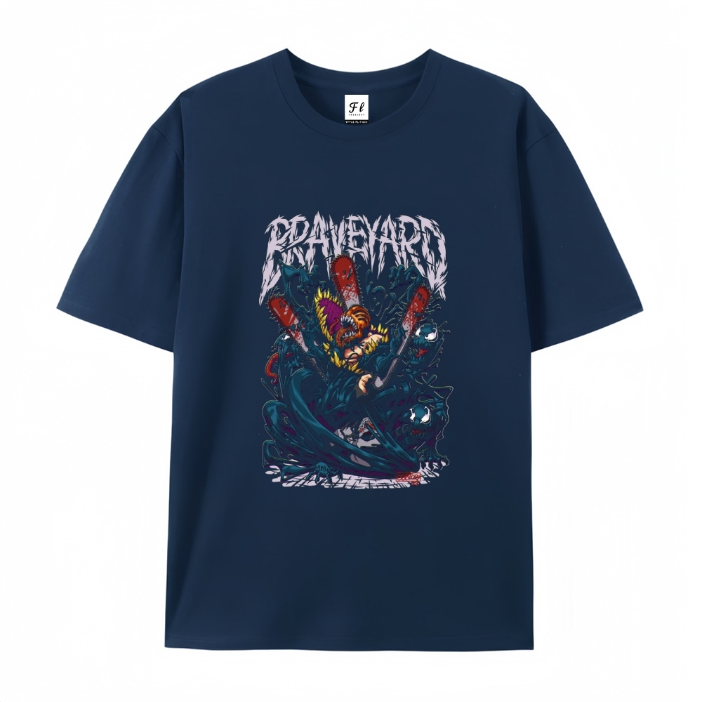 Pure Cotton Unisex Round Neck Anime T-Shirt Chainsaw Man