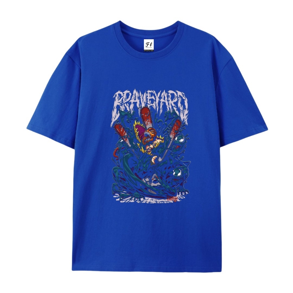 Pure Cotton Unisex Round Neck Anime T-Shirt Chainsaw Man