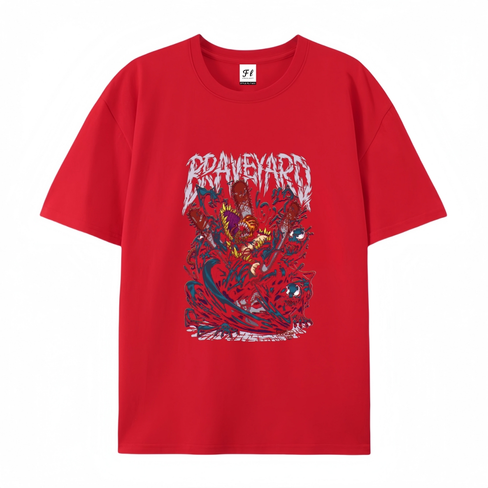 Pure Cotton Unisex Round Neck Anime T-Shirt Chainsaw Man