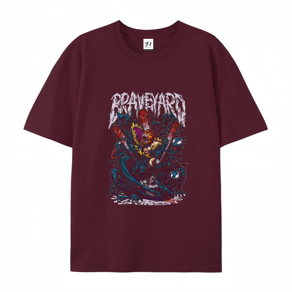 Pure Cotton Unisex Round Neck Anime T-Shirt Chainsaw Man