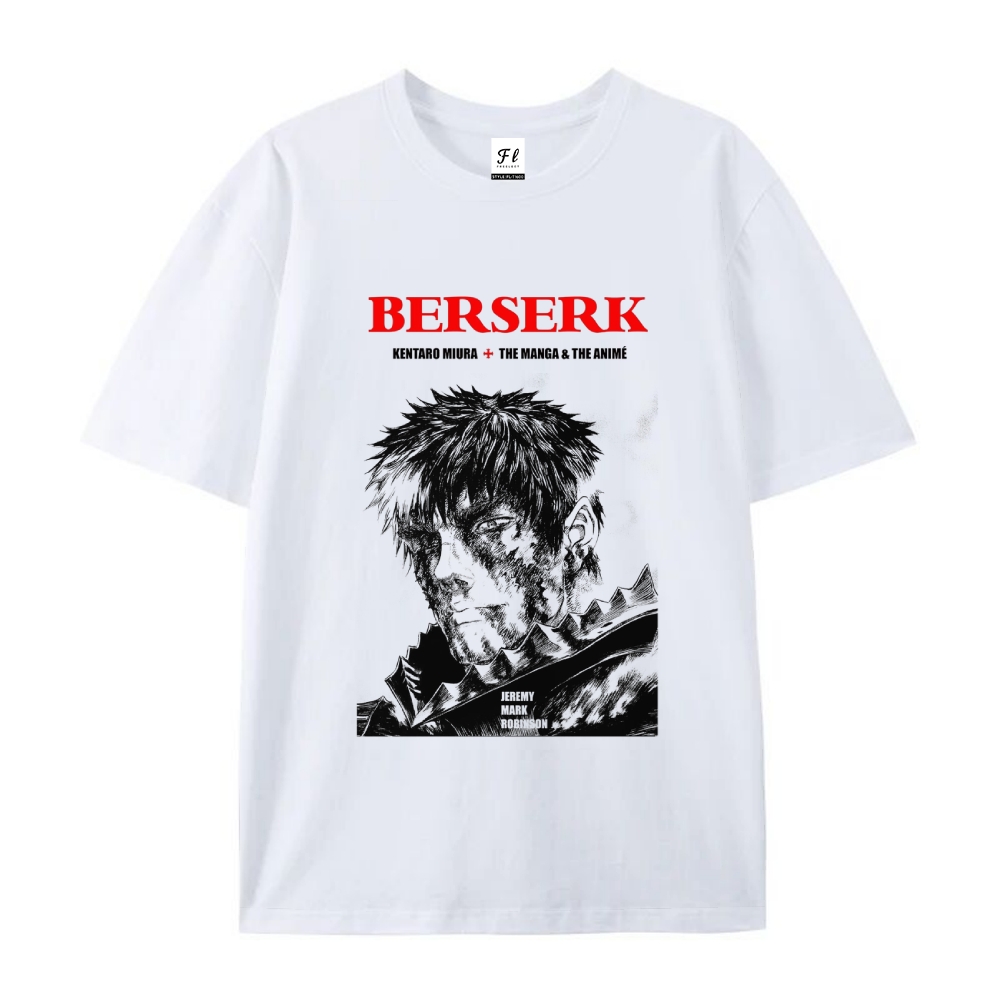 Pure Cotton Unisex Round Neck Anime T-Shirt Berserk