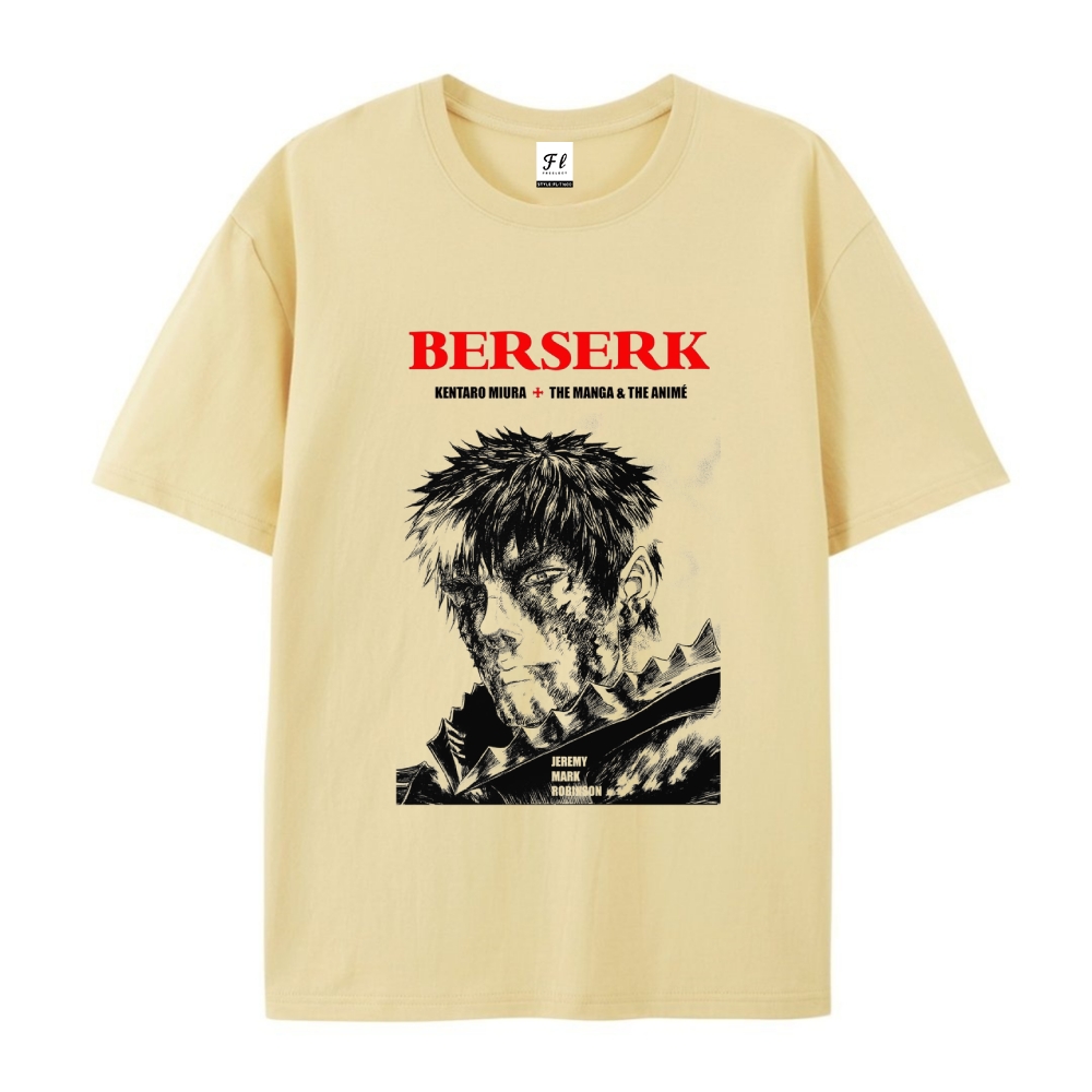 Pure Cotton Unisex Round Neck Anime T-Shirt Berserk