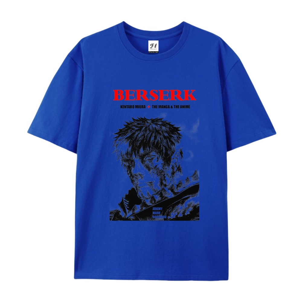 Pure Cotton Unisex Round Neck Anime T-Shirt Berserk