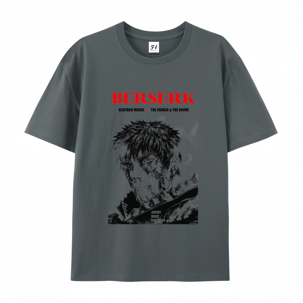 Pure Cotton Unisex Round Neck Anime T-Shirt Berserk