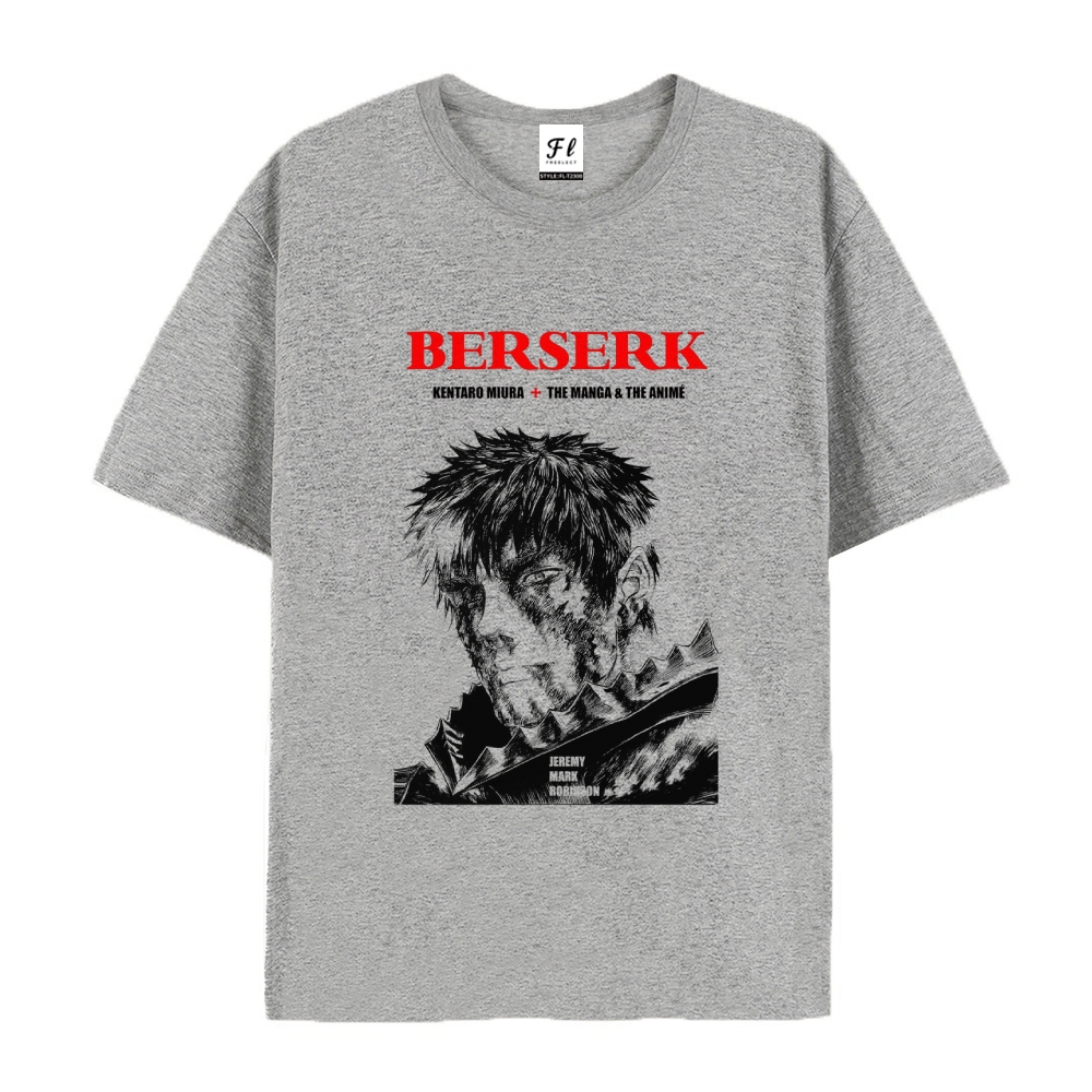Pure Cotton Unisex Round Neck Anime T-Shirt Berserk