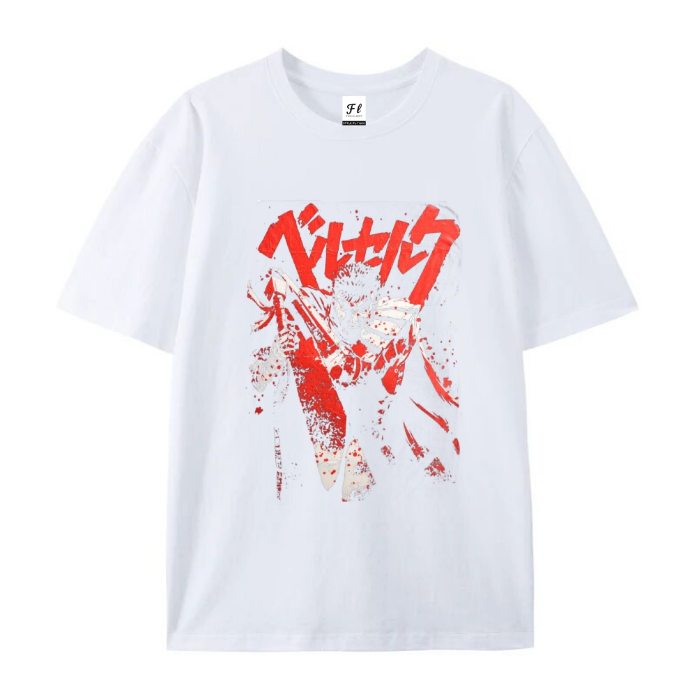 Pure Cotton Unisex Round Neck Anime T-Shirt Berserk