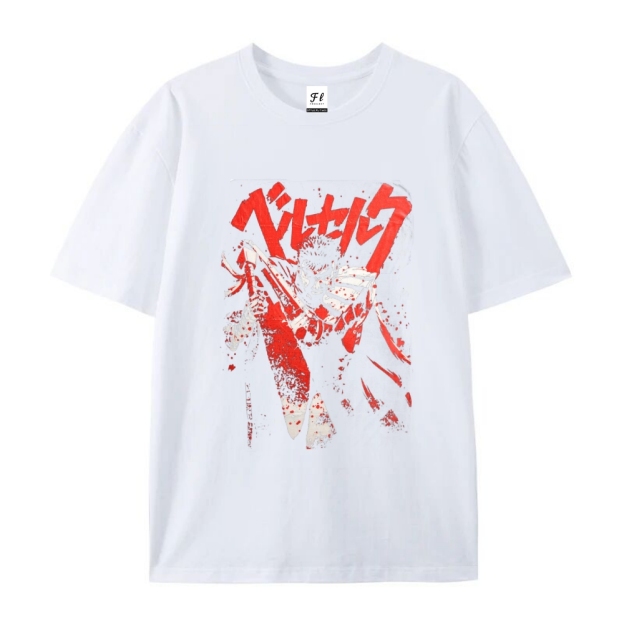 Pure Cotton Unisex Round Neck Anime T-Shirt Berserk