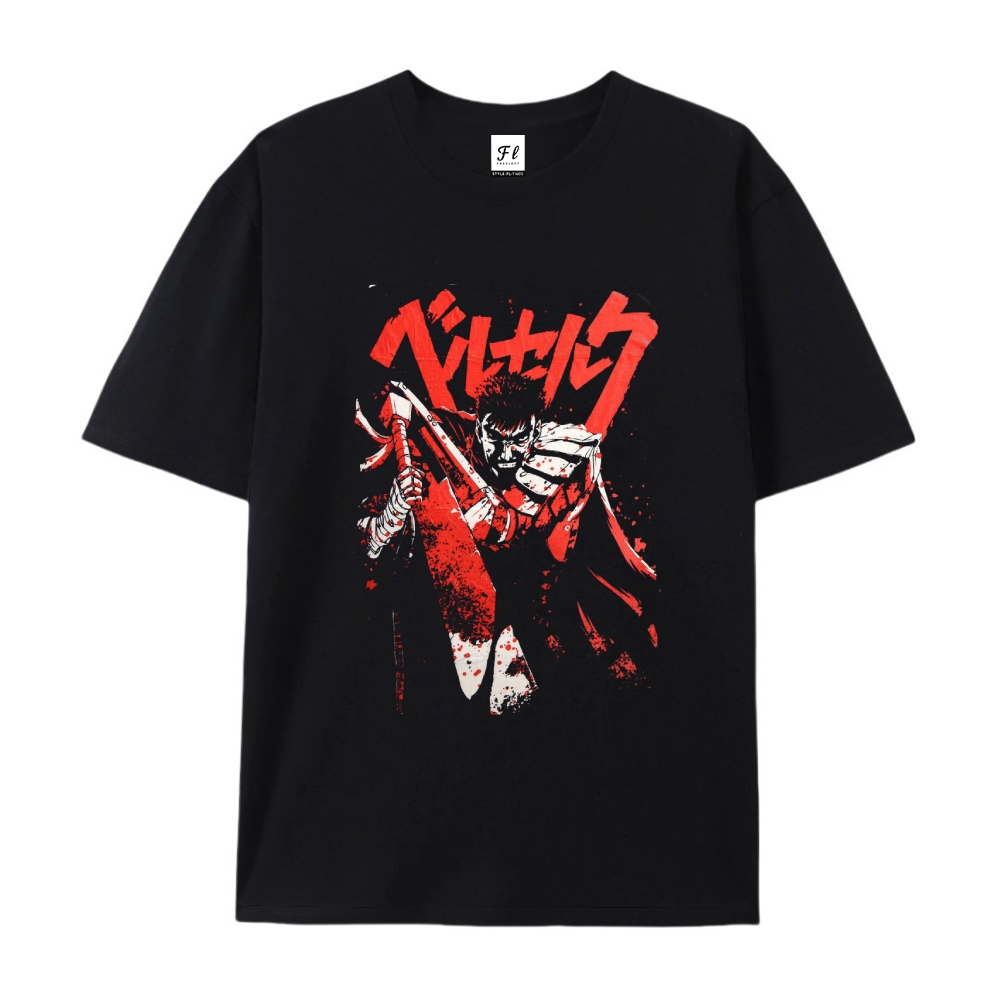 Pure Cotton Unisex Round Neck Anime T-Shirt Berserk