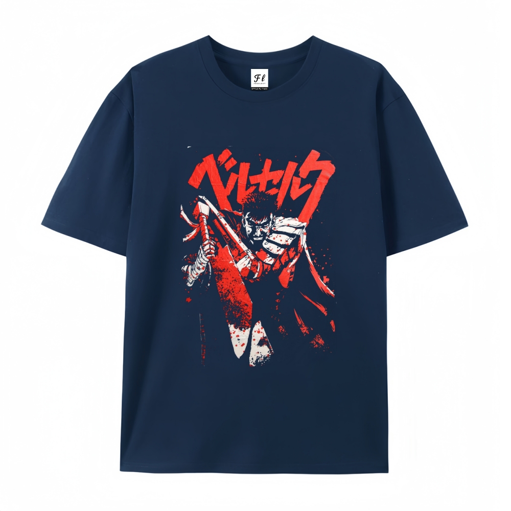 Pure Cotton Unisex Round Neck Anime T-Shirt Berserk