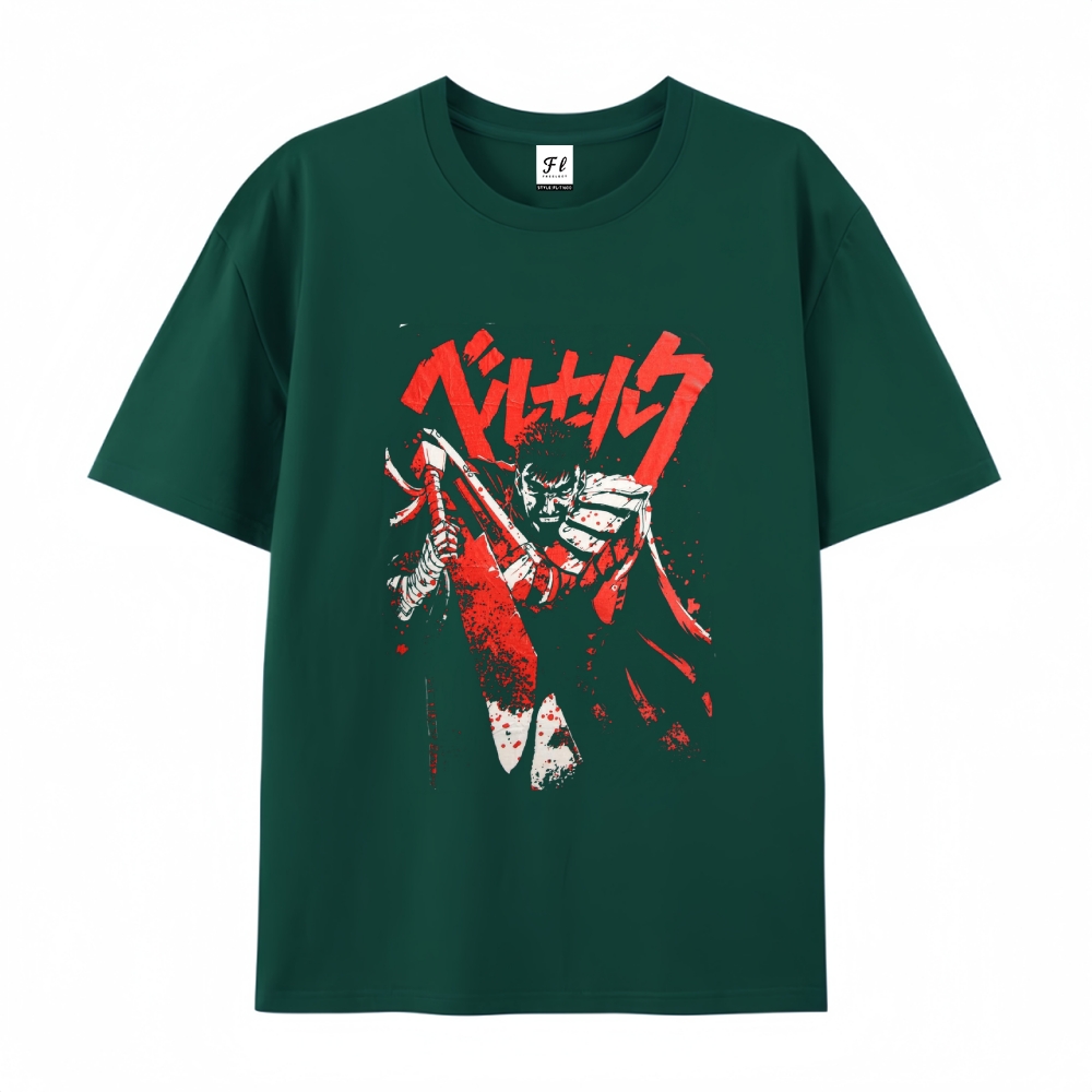 Pure Cotton Unisex Round Neck Anime T-Shirt Berserk