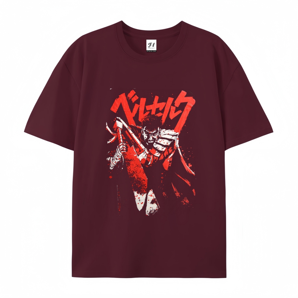 Pure Cotton Unisex Round Neck Anime T-Shirt Berserk