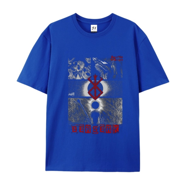 Pure Cotton Unisex Round Neck Anime T-Shirt Berserk