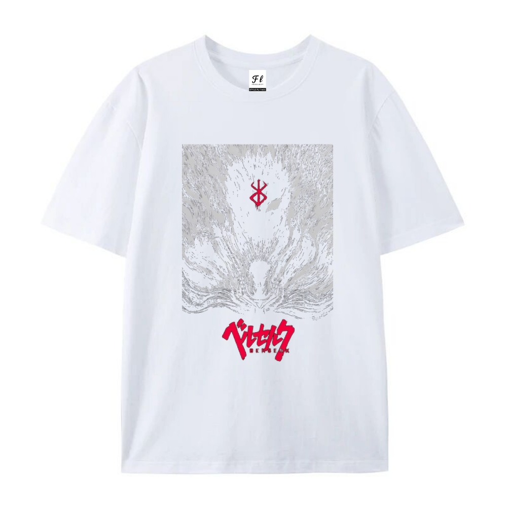 Pure Cotton Unisex Round Neck Anime T-Shirt Berserk