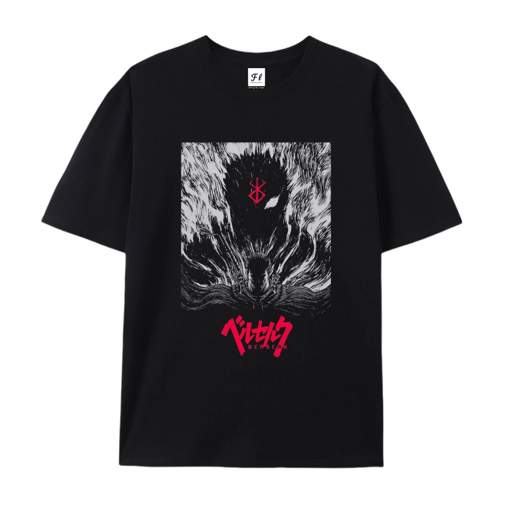 Pure Cotton Unisex Round Neck Anime T-Shirt Berserk