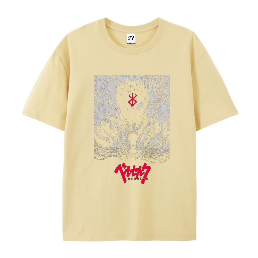 Pure Cotton Unisex Round Neck Anime T-Shirt Berserk
